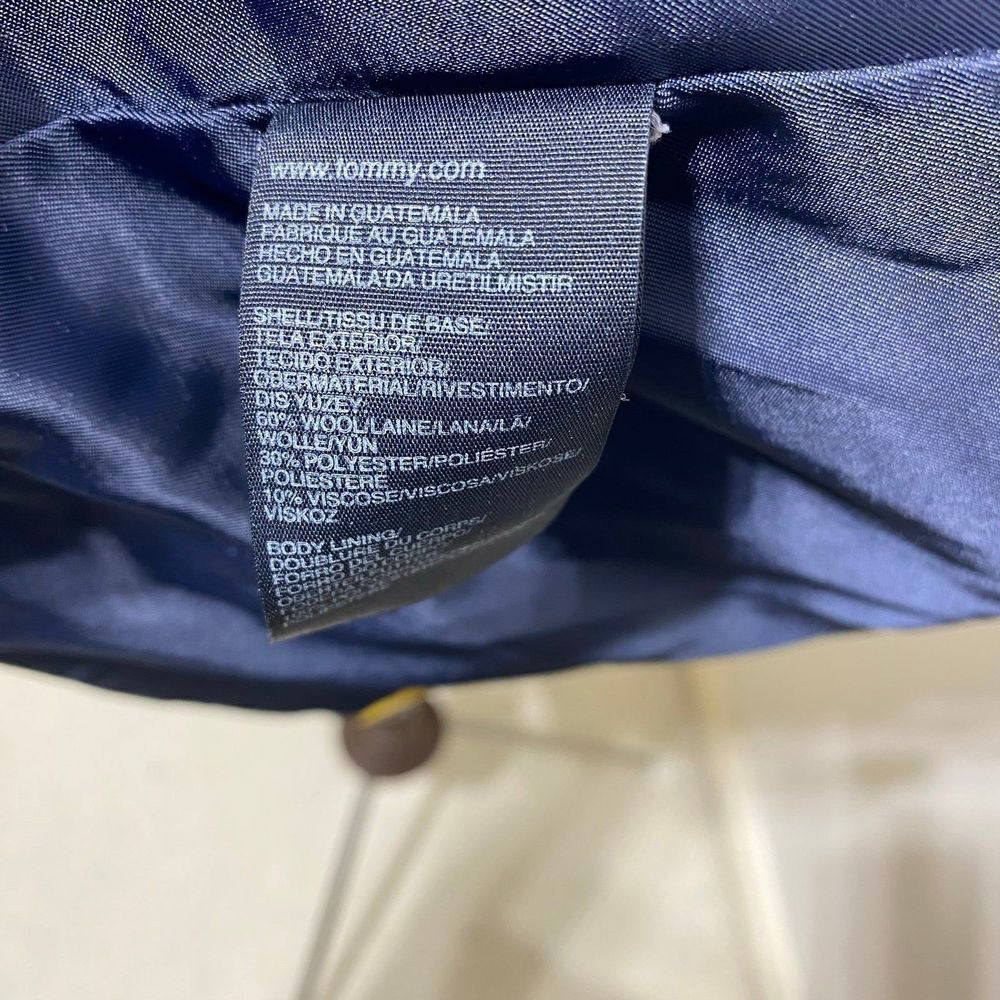 Tommy Hilfiger Women's Fitted Wool Blend Military Coat Midnight Blue SIZE 6 - Picture 12 of 12